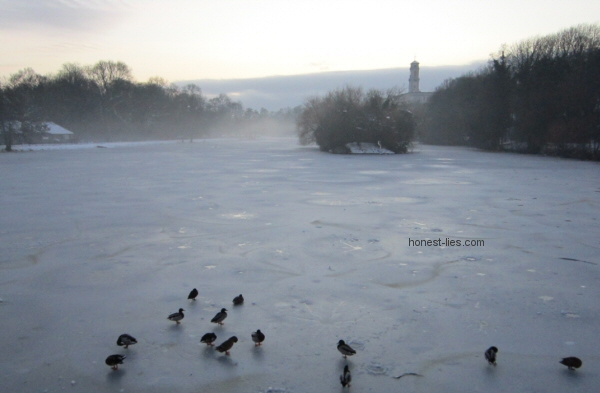 frozen over lake
